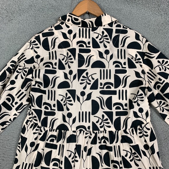 Anthropologie Maeve Bettina Shirt Dress XS Black Motif Printed Tiered Boho $148 - Picture 6 of 12